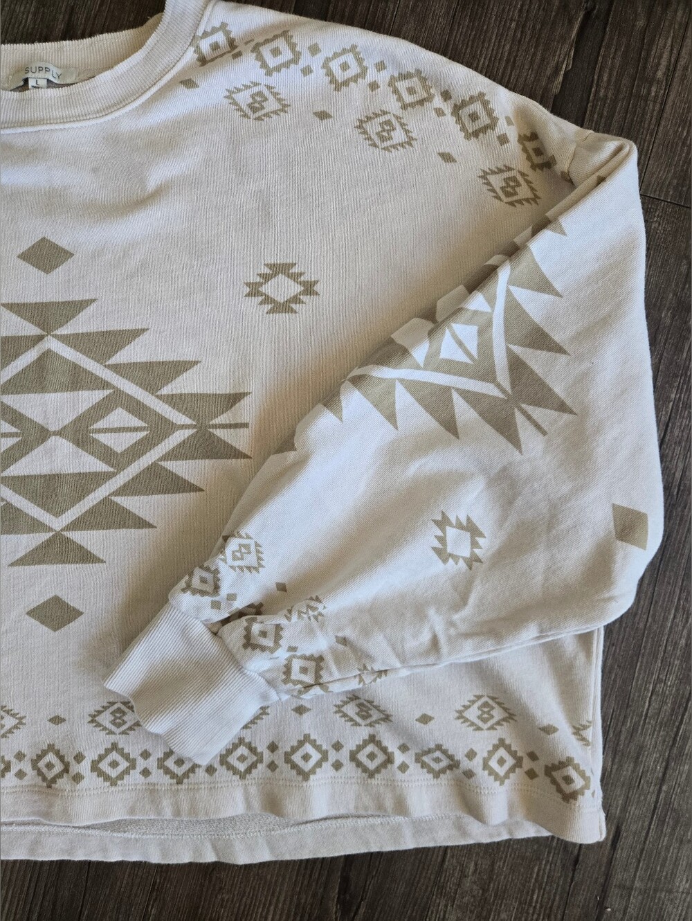 Z Supply Aztec Print Cropped Sweatshirt